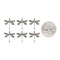 Pewter Plated Brass Smaller Ornate Dragonfly Two Ring Connectors - Set of Six - P-2C12